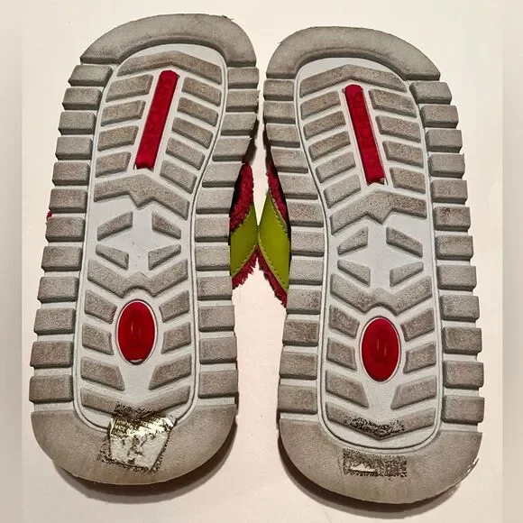 Skechers Pink and Green Polka Dot Vintage Flip Flops Size 8.5 - Picture 3 of 3